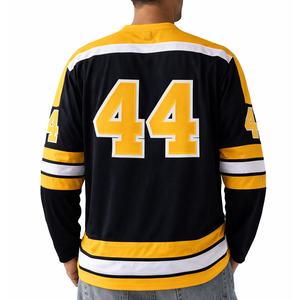 Camiseta de fútbol americano de malla negra y amarilla para hombre, estilo oversize, jersey deportivo de manga larga personalizado para compradores estadounidenses - Product Image 4
