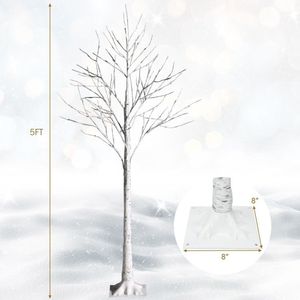 Pre-Lit 5 Foot White Twig Birch Christmas <b>Tree</b> with 72 <b>LED</b> Lights - Product Image 4