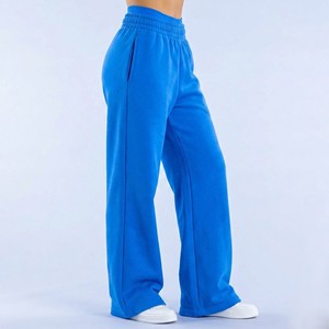 Customized Designed Logo Women's Straight Leg Track <b>Pants</b> With Inner Drawstring & Elastic Waist Joggers Wholesale Manufacturer - Product Image 3
