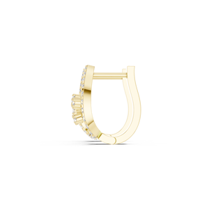 Pendientes de Aro Pequeños de Plata de Ley 925 Chapados en Oro de 18K con Circonita Brillante, Joyería de Moda para Mujer - Product Image 1