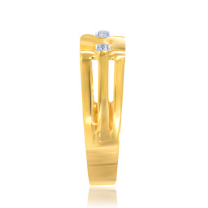 Anillo Infinity Grace de Oro Amarillo de 18K con Diamante de Corte Redondo de 0.20 CT TW, Diseño Abierto Moderno para Bodas y Uso Masculino - Product Image 2