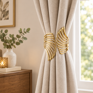 Premium Gold Metal Leaf Pair <b>Curtain</b> Tieback for Luxury Living Room Bedroom Hotel Window Decor Wholesale Supplier - Product Image 2