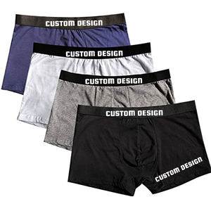 Boxers mi-hauts pour hommes de haute qualité, respirants, 100 % coton, sans couture, séchage rapide, sous-vêtements tricotés, impression de logo personnalisée directe - Product Image 3
