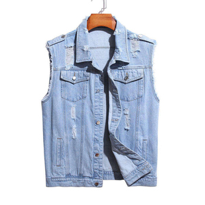 Gilet en jean OEM pour femme avec ourlet brut, vente en gros directe usine pour collections streetwear, faible MOQ - Product Image 2
