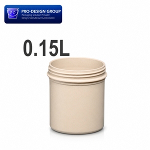 150ML Biodegradable <b>Bamboo</b> Fiber Plastic Pail with Lid Eco Friendly Sustainable Compostable Jar Food Packaging - Product Image 2