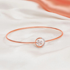 Textured Geometric Link Diamond <b>Bangle</b> <b>Bracelet</b> - Product Image 5