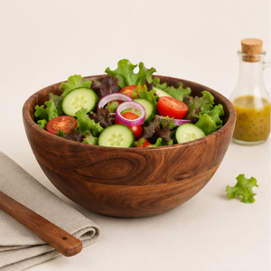 Handmade Acacia <b>Wood</b> Salad Serving <b>Bowl</b> Eco-Friendly Round <b>Mango</b> <b>Wood</b> Fruit <b>Bowl</b> for Kitchen Decor Wholesale Tableware <b>Bowl</b> - Product Image 4