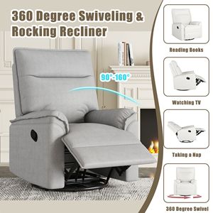 Poltrona Reclinabile Manuale Girevole a 360 Gradi, Divano Reclinabile Imbottito per Teatro, Dondolo per Cameretta e Soggiorno - Product Image 3