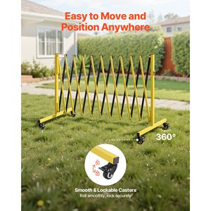 Industrial 13FT Expandable Mobile Barricade Portable Foldi Safety <b>Barrier</b> with Locking Casters <b>Traffic</b> <b>Barriers</b> - Product Image 4