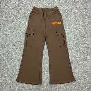 Pantalon long pour femme en molleton polyester/coton, coupe régulière, couleur unie, taille élastique, pantalon d'hiver - Product Image 4