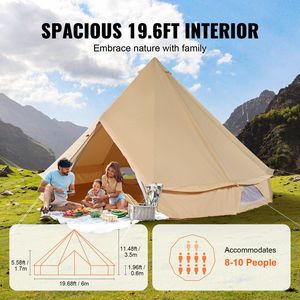 Tenda a Campana in Tela per 4 Stagioni 6m/19.68ft, Tenda Yurt Traspirante con Foro per Stufa, Capacità 10 Persone per Tutte le Stagioni - Product Image 4