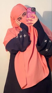 Khimar modesto de una sola capa para mujer, color melocotón, lino premium, no transparente, totalmente cubierto, maxi, para oración, hiyab saudí, niqab, Ramadán - Product Image 2
