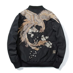 Blouson universitaire homme personnalisé OEM avec logo brodé, col mandarin, en polyester/coton, écologique, respirant et enduit, pour l'hiver - Product Image 5