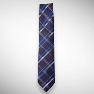 Cravate en polyester à carreaux violets pour homme |   Cravate élégante de créateur, formelle, pour affaires, mariage, fête, classique, à carreaux, cadeau pour homme - Product Image 1