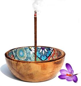 Brûle-encens en bois fait main avec mosaïque intérieure décorative, support pour bâtonnets d'encens, décoration d'intérieur, cadeau - Product Image 3