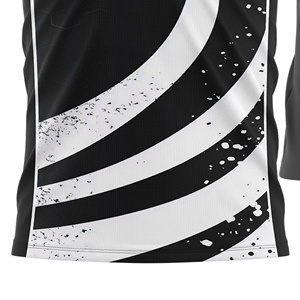 Custom Sublimated Soccer Jersey Men Black White Geometric Pattern Crew Neck Short Sleeve Moisture Wicking Regular Fit - Product Image 4