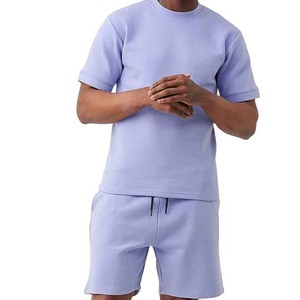 Ensembles T-shirt et short d'été pour hommes 2026, 100 % coton tissé, coupe classique, streetwear, prix abordable, avec logo personnalisé - Product Image 5