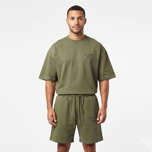 2026 Custom Logo Embroidery <b>Extra</b> <b>Large</b> Plus Size Men's Gym T-Shirt Set Stretchable 2-Piece Jogger Suit Shorts Men's Track Suits - Product Image 6