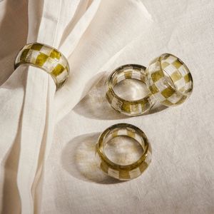 Handmade Luxury Resin Napkin Ring Set For Hotel Restaurant Wedding And <b>Dining</b> <b>Table</b> Decoration Accessories - Product Image 1