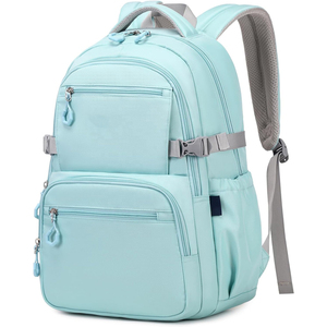 Wholesale Customizable <b>Waterproof</b> Denim Fashion Casual <b>Backpack</b> with Zipper for Middle & High <b>School</b> Students - Product Image 4