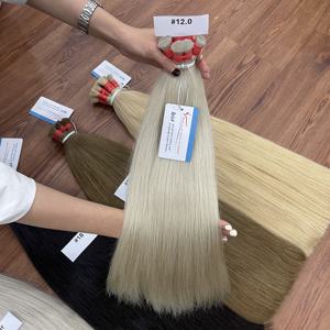 Extensiones de cabello natural liso a granel, cabello humano, Remy, vietnamita, venta al por mayor, extensiones de cabello crudo suave y grueso, sin enredos, sin caída - Product Image 3