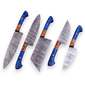 Nordic Forge Five-Piece Damascus Steel Chef <b>Knife</b> <b>Set</b> Pakka Wood Handles Custom OEM Handmade Kitchen <b>Knives</b> <b>Set</b> Full Tang <b>Knives</b> - Product Image 1