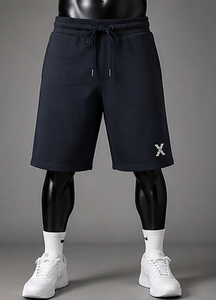 Shorts Bermuda en Coton Crème pour Homme avec Imprimé Flamme, Taille à Cordon, Style Décontracté Sportif, Coupe Mi-Haute Respirante - Product Image 3