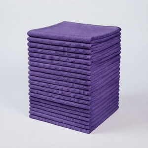 Serviettes de cuisine multi-usages en microfibre, carrées, écologiques, couleur personnalisée, séchage rapide, lavables en machine, tissu tricoté, ensemble - Product Image 2