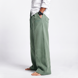 Pantalon de jogging personnalisé pour homme, coupe ample, en molleton épais, style streetwear décontracté pour l'hiver - Product Image 4