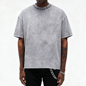 Camiseta Oversize de Algodón Pesado con Estampado Gráfico y Lavado Ácido, Estilo Urbano, Personalizada OEM para Venta al por Mayor - Product Image 3