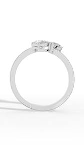 Bague Toi et Moi de haute qualité avec coussin et diamant de laboratoire taille poire en or 18 carats – Vente en gros, Fabricant et Fournisseur OEM de Bijoux Fins - Product Image 4