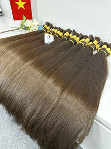 Cheveux humains vierges vietnamiens bruts, non traités, naturels, longs et noirs, à blanchir en vrac, cuticules alignées - Product Image 2