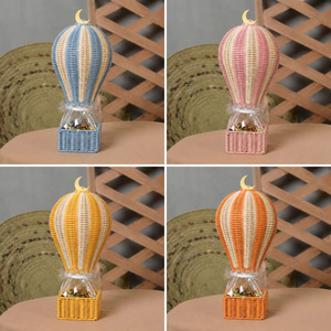 <b>Wicker</b> Hot Air Balloon Candy Baskets Decorative Storage Boxes Bohemian Style Multicolor Round Design for Gergean Garangao - Product Image 5