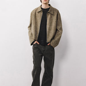 Venta al por mayor: Chaqueta de cuero PU vintage para hombre, 100% ante, suave, con cremallera, elegante, nuevo diseño, para exteriores 2026 - Product Image 6