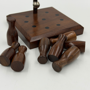 ชุดเกมสกิทเทิลไม้ทำมือ |   ไม้กอล์ฟโบว์ลิ่งไม้พะยูงอินเดีย |   ชุดของขวัญของเล่นไม้พรีเมียมสำหรับครอบครัวเล่นในบ้าน - Product Image 6