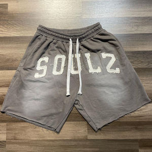 Shorts en toile solide en nylon premium pour hommes, avec taille élastique et broderie 3D, style streetwear décontracté, logo personnalisé, pour l'été - Product Image 2
