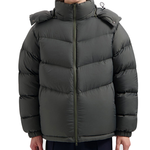 Men's Hooded Stand Collar Quilted <b>Jacket</b> Thick <b>Winter</b> Casual Zipper Closure Camouflage Pattern Loose Fit Long Length Windproof - Product Image 6