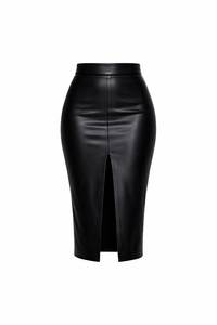Jupes plissées mini vintage pour femmes, respirantes, brodées, en satin, en cuir véritable, avec ceinture, couleur noire, taille plus - Product Image 5