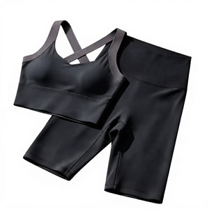 Women Cross Back Yoga Set 2 Piece Sports Bra and <b>Leggings</b> Elastic Waist Breathable Shock Resistant Fitness <b>Activewear</b> - Product Image 2