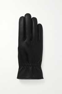 Guantes clásicos de cuero negro para hombre, correa ajustable, guantes para conducir en invierno - Product Image 2