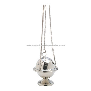 Premium Nickel-Plated Brass Eco-Friendly Durable Simple Modern Indian Incense Holder 3 Inch Censer Charcoal Aromatherapy 100% - Product Image 1