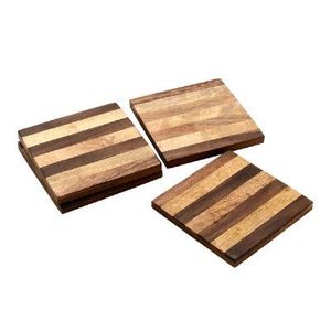 Sous-verres en bois d'acacia de qualité supérieure RR ENTERPRISES, vaisselle en bois pour servir le thé, le café et les boissons, protège les surfaces de table, fabriqué en Inde - Product Image 1