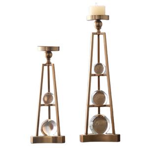 Porte-bougie décoratif pour la maison, mariage, Noël, style européen, plaqué or, écologique, fait main, avec personnalisation - Product Image 1