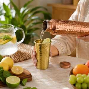 Luxury <b>Copper</b> Drinking Bottle with Polished Finish - Product Image 3