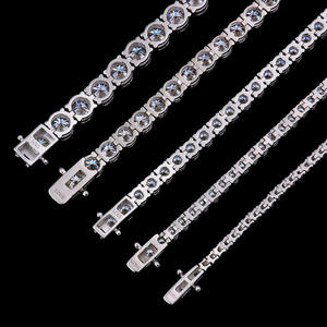 Pulsera de tenis de diamantes VVS premium, chapada en oro de dieciocho quilates sobre plata de ley, certificada por IGI, AMBER JEWELS, unisex, brillante - Product Image 5