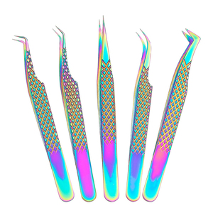 Pince à cils de précision antistatique en acier sur mesure, forme en L, type C, droite professionnelle, volume arc-en-ciel, forte adhérence - Product Image 6