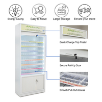 Armoire à tabac APEX antivol en métal blanc avec volet roulant et armoire de rangement pour boîtes de cigarettes