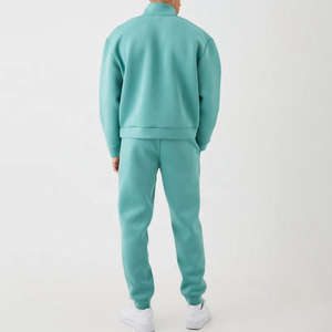 Conjunto Deportivo Unisex Color Verde Azulado con Cierre de Media Cremallera, Cintura Elástica, Transpirable, Poliéster/Nailon, Antiolor, Diseño 2 en 1, Ropa Urbana - Product Image 2