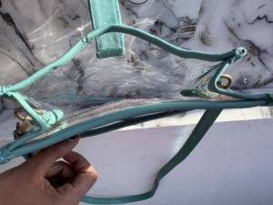 Bolso transparente de Color turquesa de cuero tallado a mano, bolso elegante, bolsos de cuero de usos múltiples para mujer, multiusos - Product Image 6