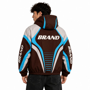 Design Custom logo Blank Patchwork <b>Waterproof</b> Windproof Lightweight Nylon Full Zip up Windbreaker Track <b>jacket</b> for men Supplier - Product Image 2